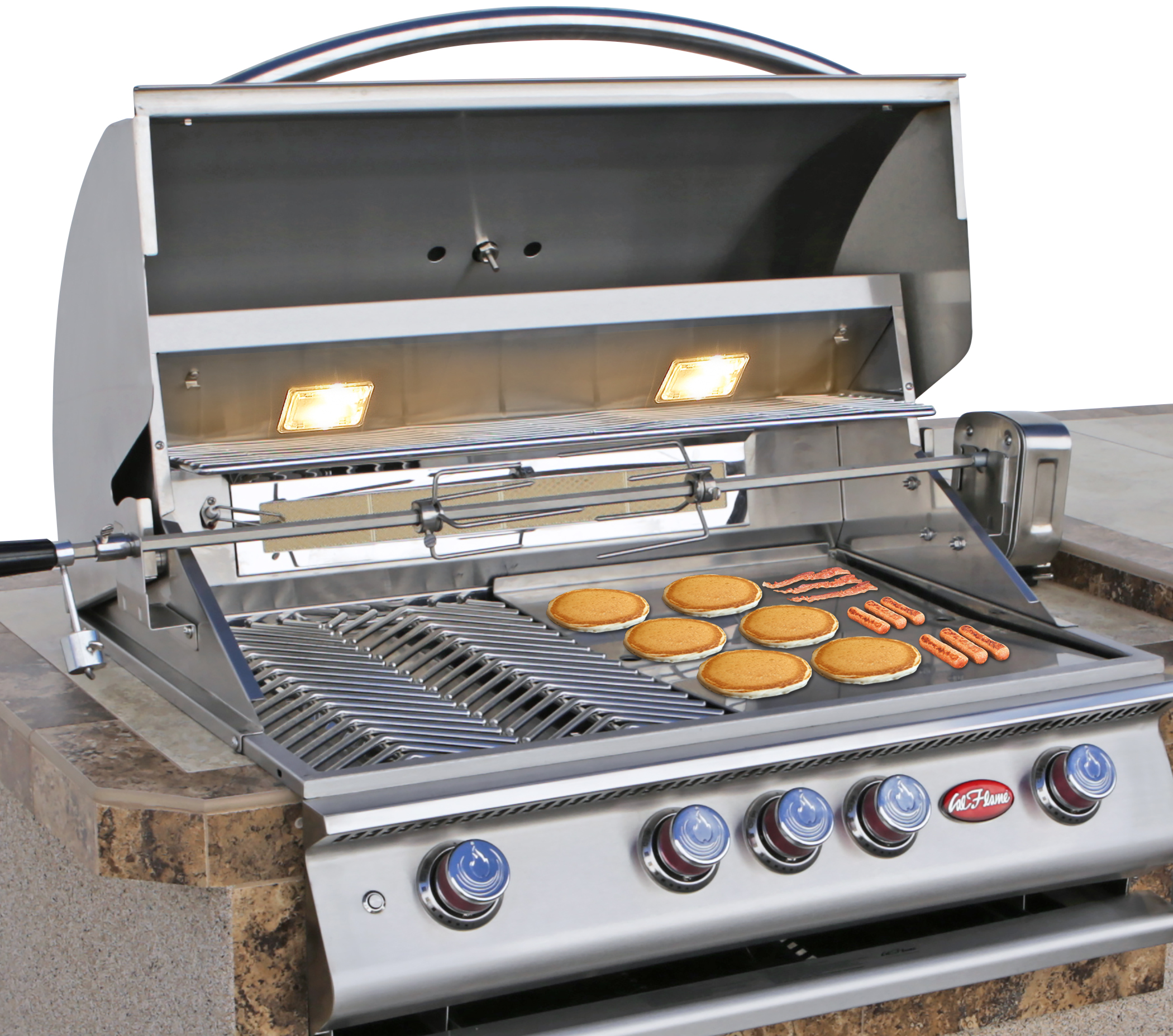 barbecue grill with griddle feature